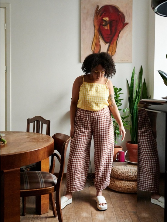 Linenfox Pants - 🧡LINENFOX - terracotta gingham linen pants🧡